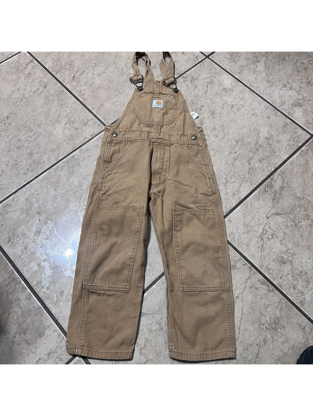 Carhartt Kids Double Knee Toddler Overalls Outdoors Workwear Utility Bibs Size 4